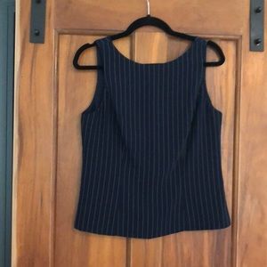 White House Black Market Tailored Fit Navy Pinstripe Top Size 6